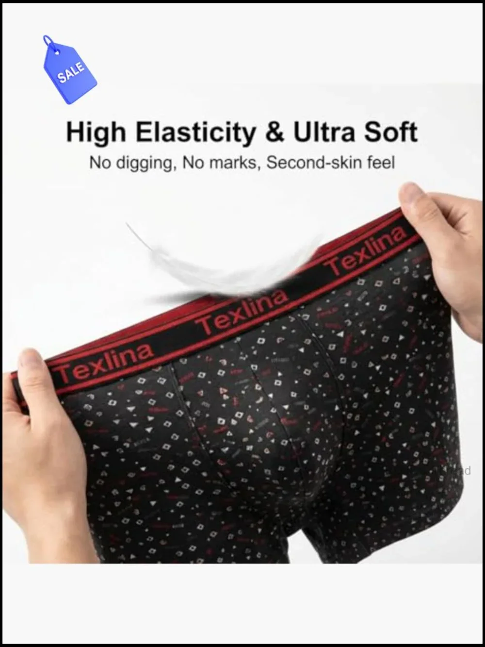 Men's Boxer Briefs 6-Pack 3D Pouch No-Ride-Up Soft Stretch Mid Rise